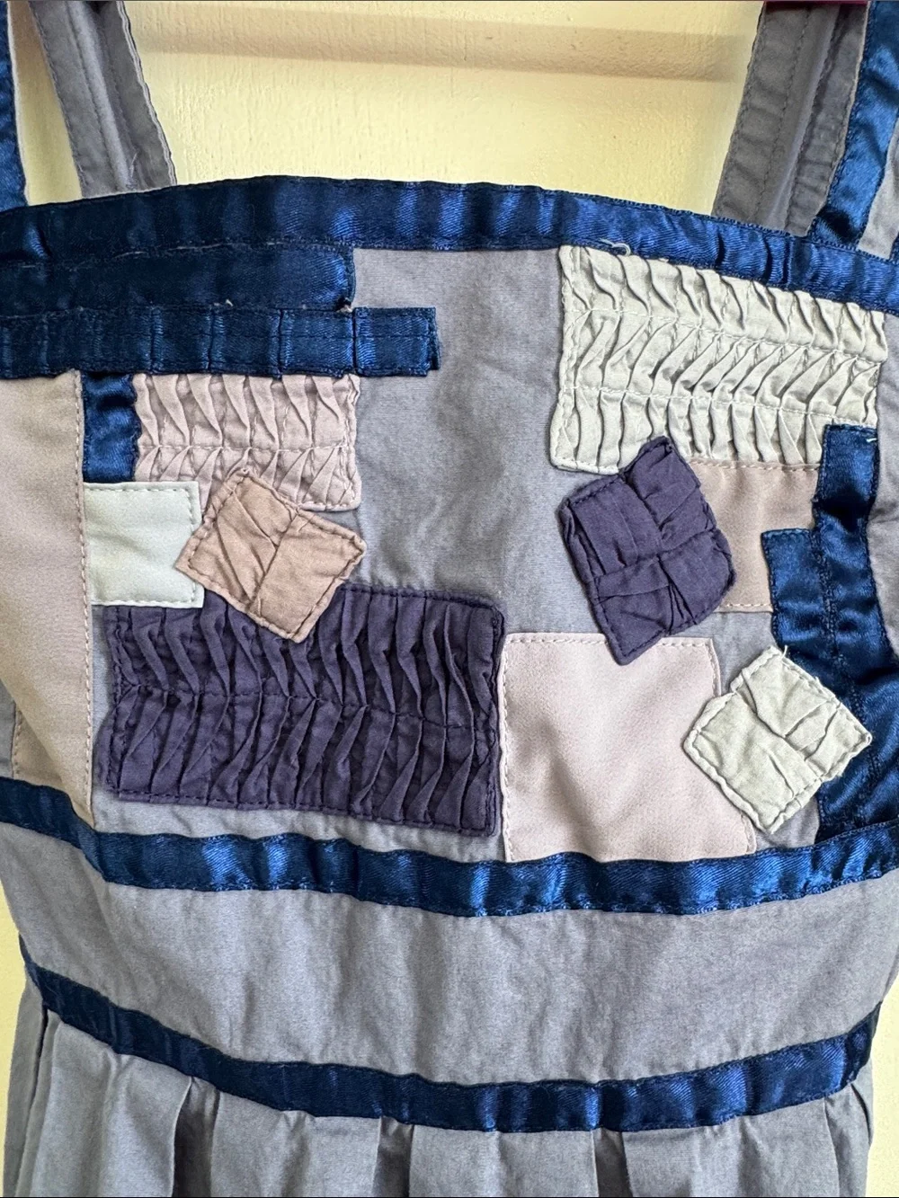 silence + noise Blue Patchwork Strap Dress